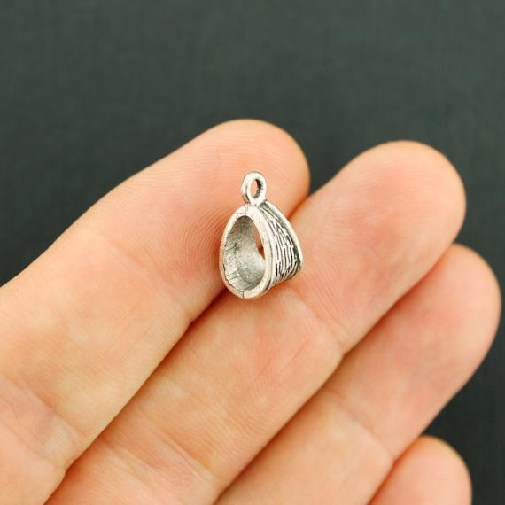 Teardrop Bail Beads 15mm x 8mm - Antique Silver Tone - 15 Beads - SC7698