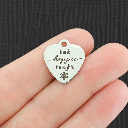Think Hippie Pensées Breloques en acier inoxydable - BFS011-4891