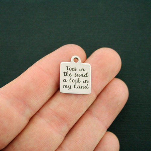 Toes in the sand Stainless Steel Charms - A book in my hand - BFS013-1508
