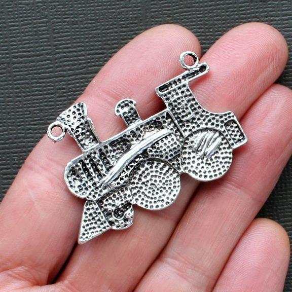 Train Connector Antique Silver Tone Charm - SC2551