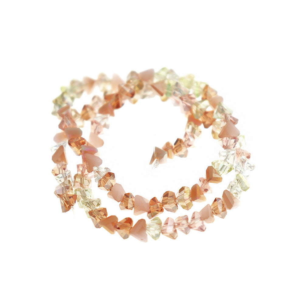 Triangle Glass Beads 6mm x 3.5mm - Electroplated Champagne and Cream - 1 Strand 100 Beads - BD1909