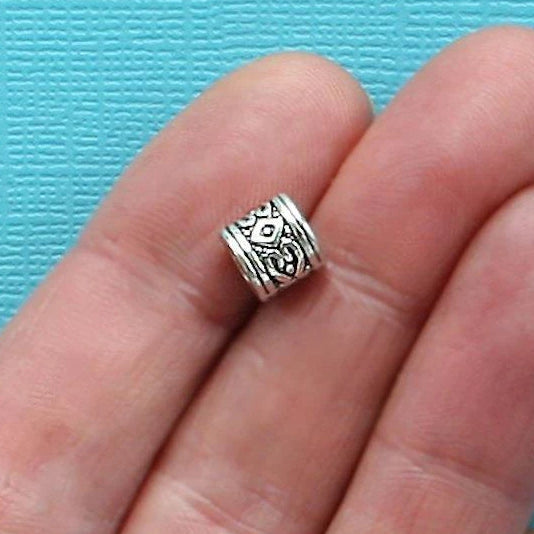 Tube Spacer Beads 7mm - Argenté - 12 Perles - SC825