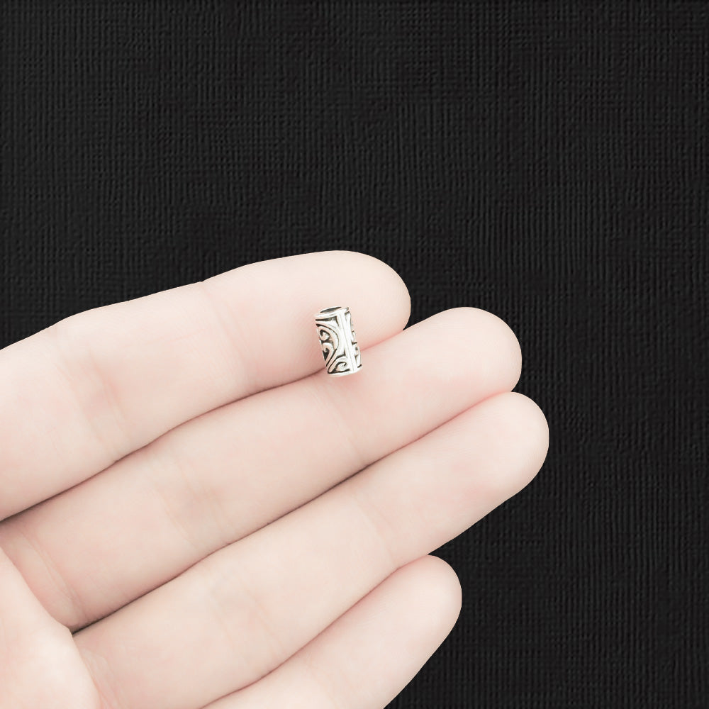 Tube Spacer Beads 8.5mm x 5mm - Antique Silver Tone - 50 Beads - SC1196