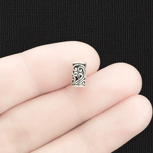 Tube Spacer Beads 8.5mm x 5mm - Antique Silver Tone - 50 Beads - SC1196