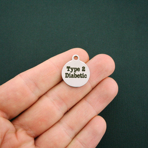 Type 2 Diabetic Stainless Steel Charms - BFS001-1349