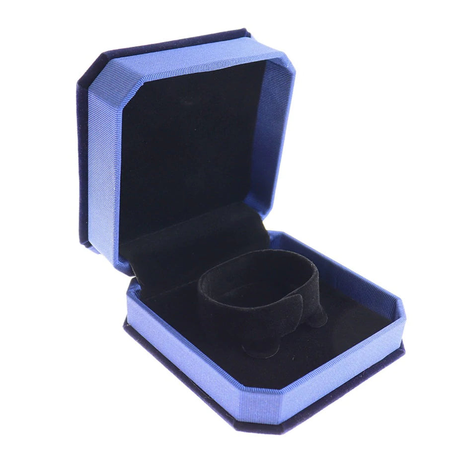 Velvet Bracelet Box - Black and Blue - 9.5cm x 9.5cm - 5 Pieces - TL229