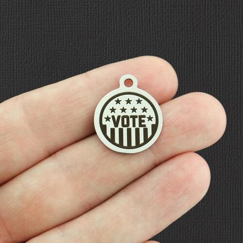 Vote Stainless Steel Charms - BFS001-5621