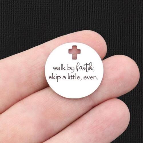 Walk by faith Stainless Steel Cross Charms - skip a little, even. - BFS023-6034