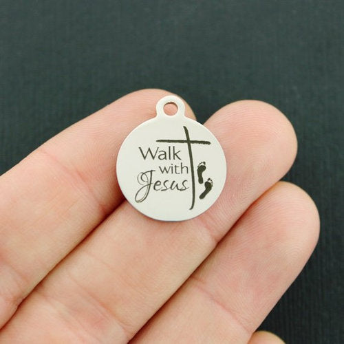 Walk with Jesus Stainless Steel Charms - BFS001-4428