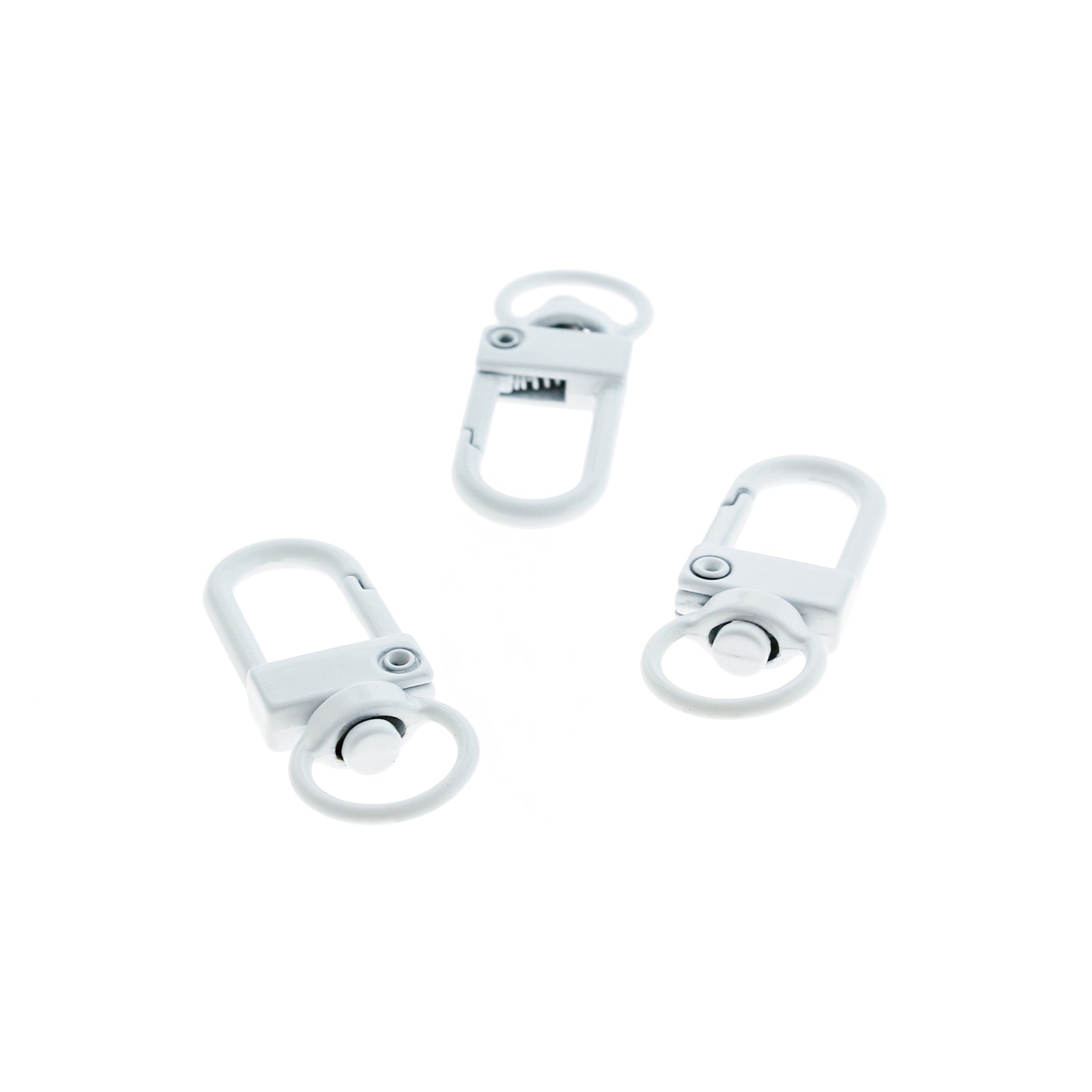 White Enamel Swivel Lobster Clasps 34mm x 12mm - 5 Clasps - FD1015
