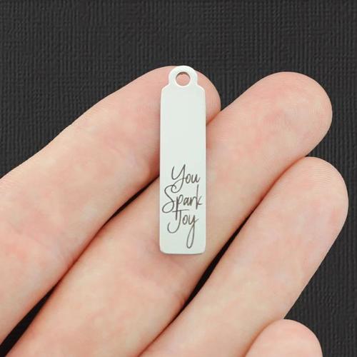 Breloques en acier inoxydable You Spark Joy - BFS015-7121