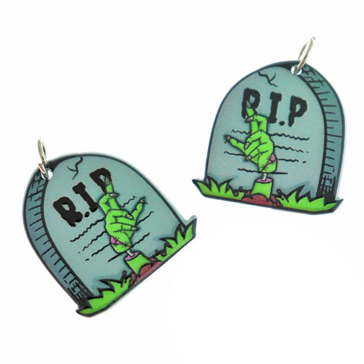 Zombie Tombstone Acrylic Charm 2 Sided - K619