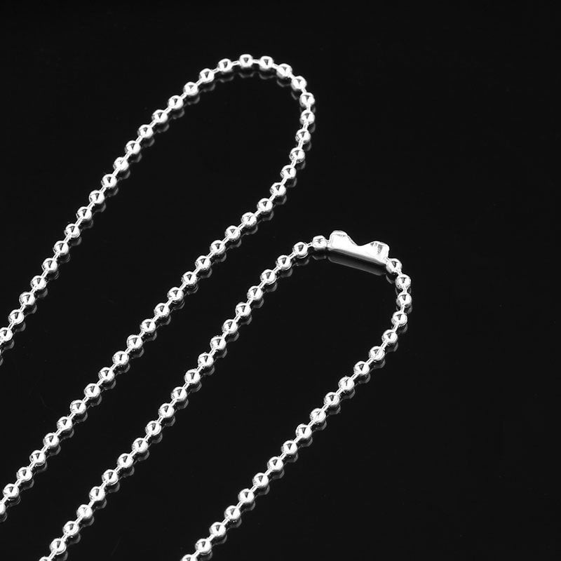 Silver Tone Ball Chain Necklace 31" - 2.1mm - 6 Necklaces - N047