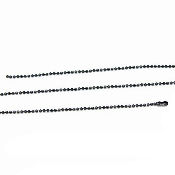 Gunmetal Tone Ball Chain Necklaces 27" - 1mm - 10 Necklaces - N735