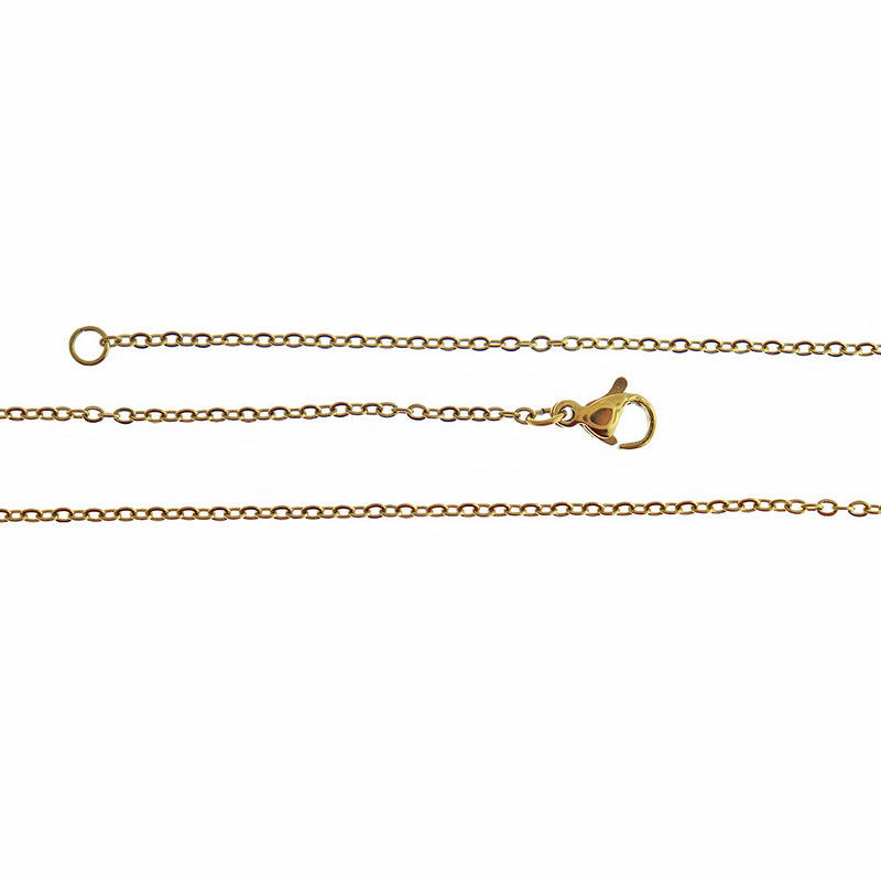 Gold Stainless Steel Cable Chain Necklace 20" - 2mm - 10 Necklaces - N441