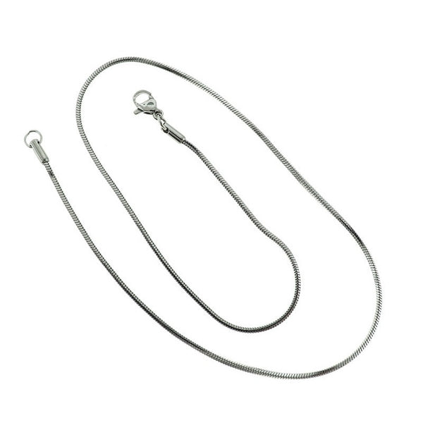 Stainless Steel Snake Chain Necklace 16" - 1.5mm - 1 Necklace - N653