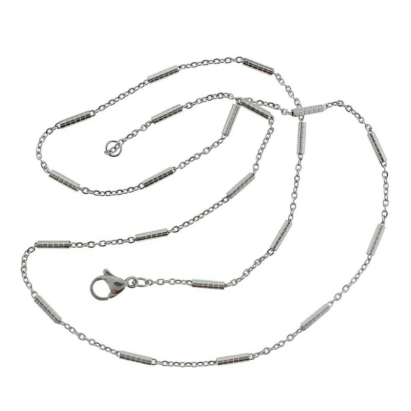 Stainless Steel Bar Satellite Chain Necklace 20" - 1mm - 1 Necklace - N567