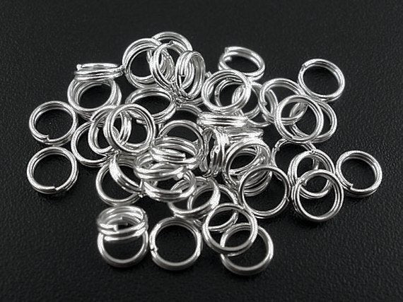 Antique Silver Tone Split Rings 7mm x 1.2mm - Open 16 Gauge - 1000 Rings - J027