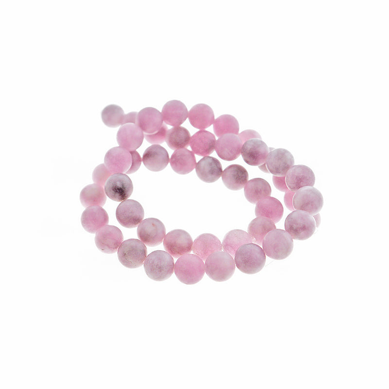 Round Natural Jade Beads 8mm - Frosted Orchid - 1 Strand 46 Beads - BD1347