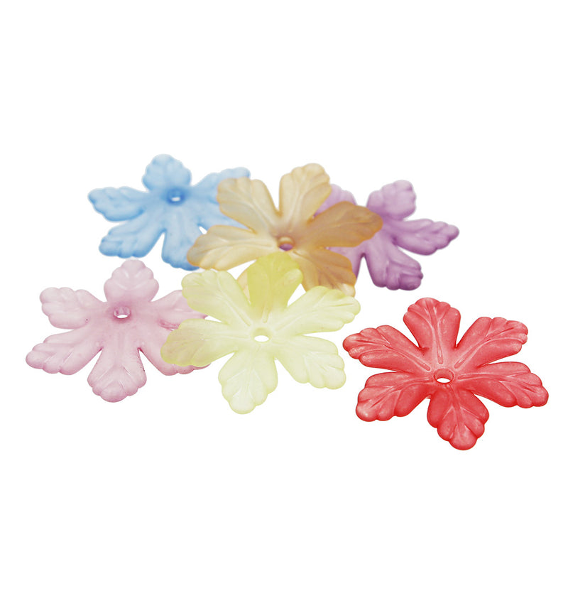 Assorted Color Flower Bead Caps - 17mm x 5mm - 25 Pieces - K208