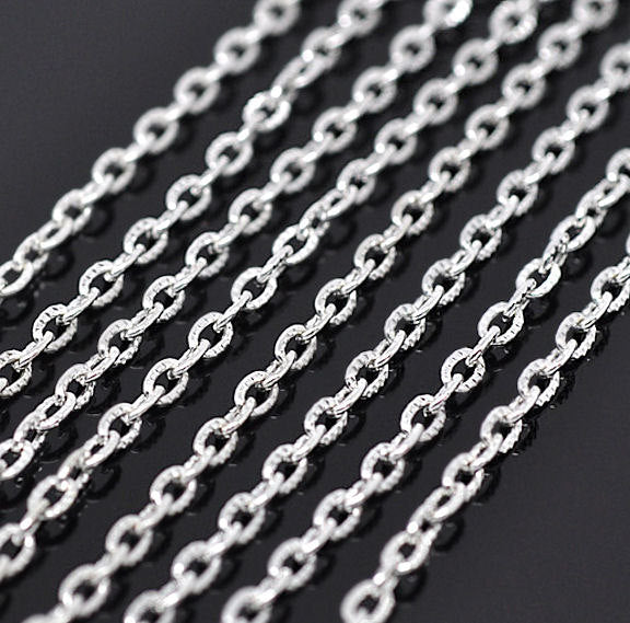 Bulk Silver Tone Cable Chain 32ft - 3mm - FD035