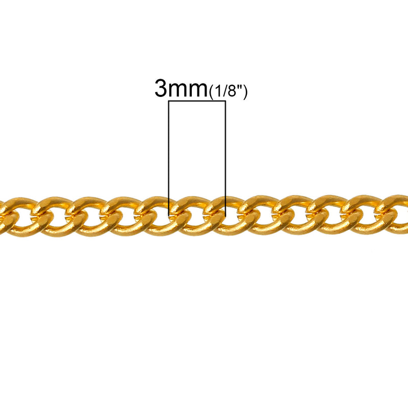 Bulk Gold Tone Curb Chain 32ft - 1.2mm - FD236