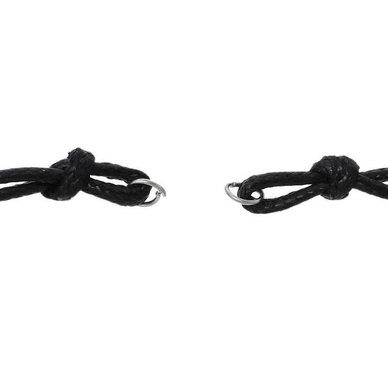 Black Nylon Cord Bracelets 5" Plus Extender - 3mm - 5 Bracelets - N087