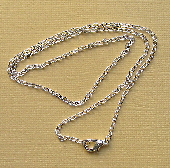 Silver Tone Cable Chain Necklaces 18" - 2mm - 6 Necklaces - N002