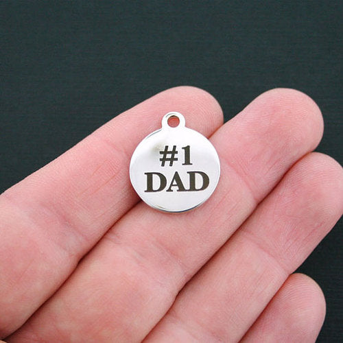 #1 Dad Stainless Steel Charms - BFS001-0558