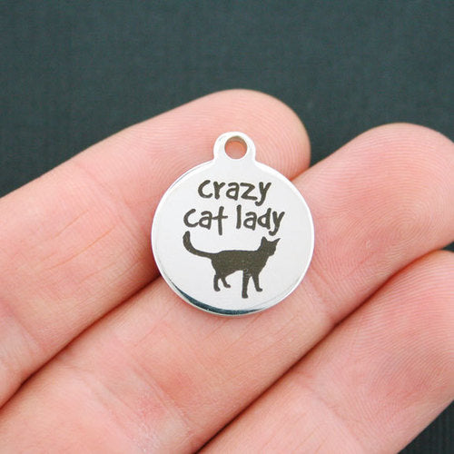 Crazy Cat Lady Stainless Steel Charms - BFS001-0665