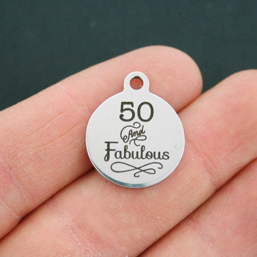 50 And Fabulous Stainless Steel Charms - BFS001-0753