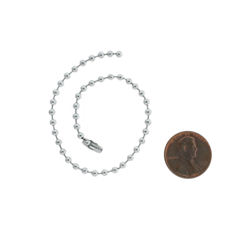 Stainless Steel Ball Chain Bracelets 7" - 3mm - 20 Bracelets - N507