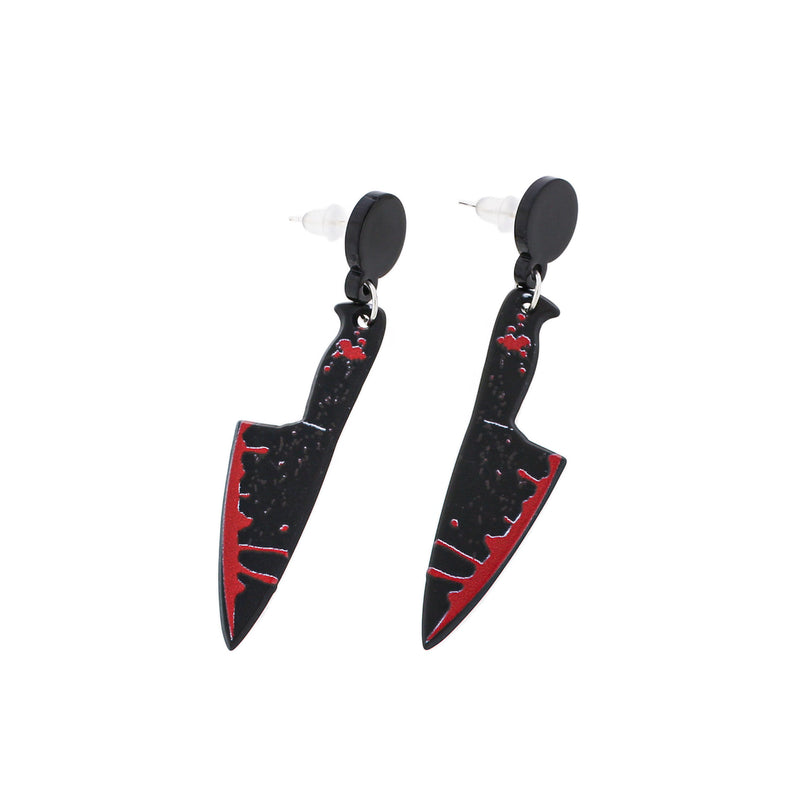 Acrylic Earrings - Horror Knife Studs - 2 Pieces 1 Pair - ER624