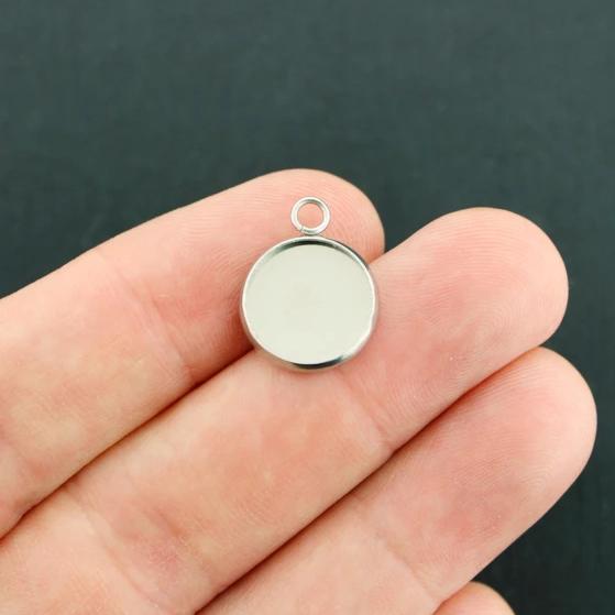 Stainless Steel Cabochon Settings - 12mm Tray - 10 Pieces - M076