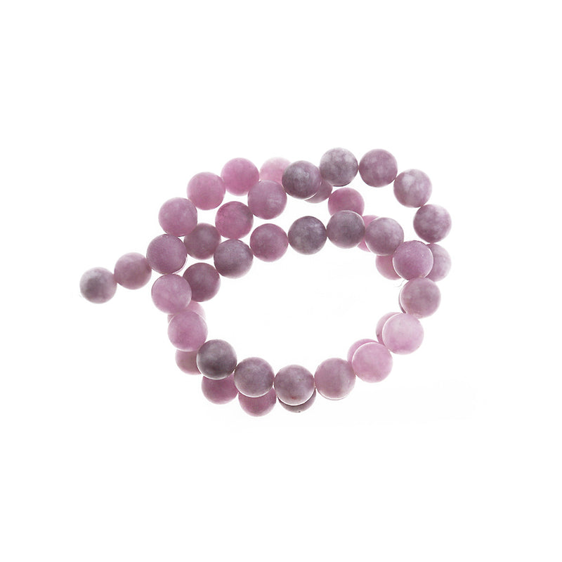 Round Natural Jade Beads 8mm - Frosted Orchid - 1 Strand 46 Beads - BD1347