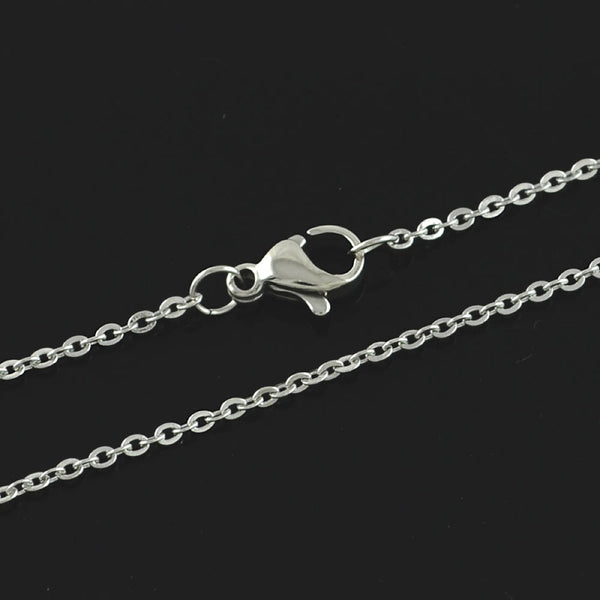 Stainless Steel Cable Chain Necklace 20" - 1.5mm - 10 Necklaces - N051
