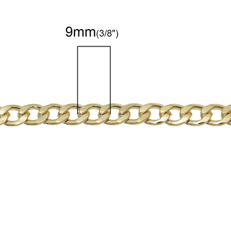 Bulk Gold Tone Curb Chain 6.5ft - 6mm - FD266