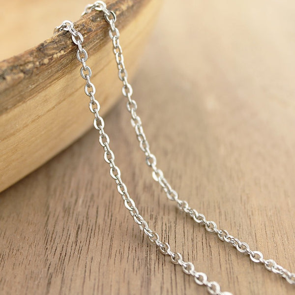 Stainless Steel Cable Chain Necklaces 22" - 1.5mm - 10 Necklaces - N542