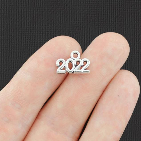 SALE 15 Year 2022 Antique Silver Tone Charms - SC5491