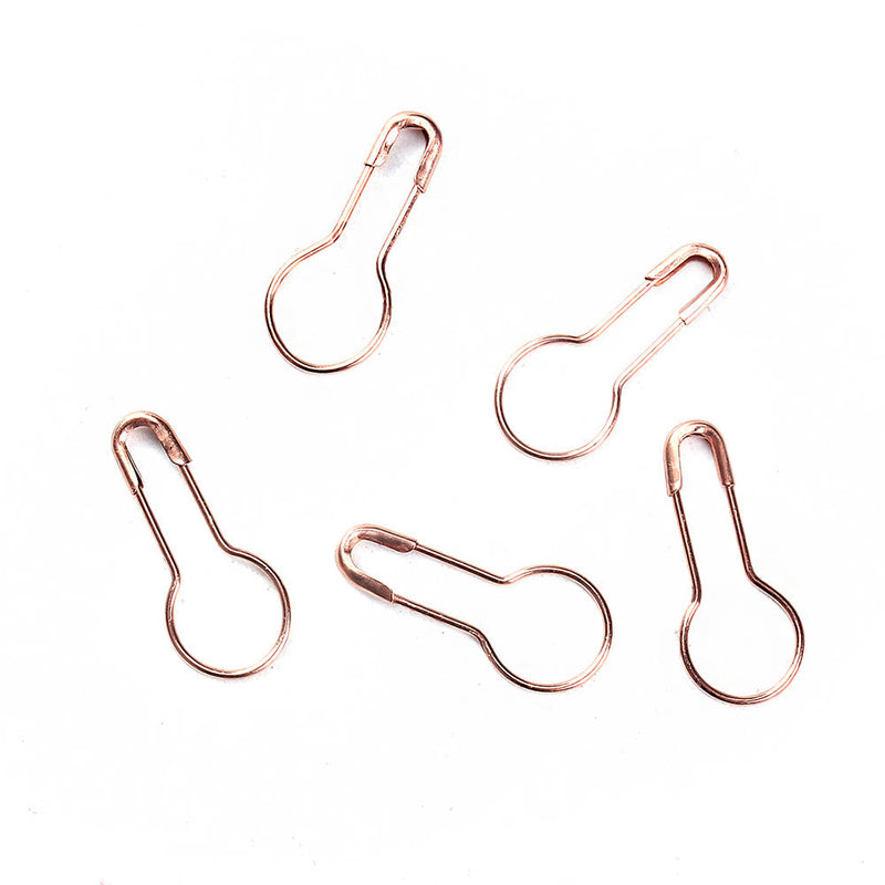 Rose Gold Tone Safety Pins - 21mm x 9mm - 50 Pieces - Z479