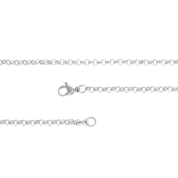 Stainless Steel Rolo Chain Necklace 18" - 3mm - 1 Necklace - N078