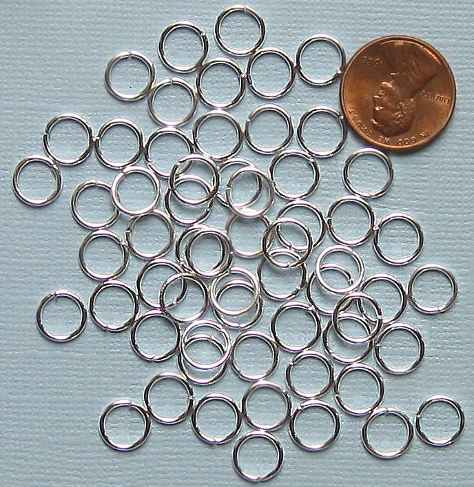 Silver Tone Jump Rings 7mm x 1mm - Open 18 Gauge - 500 Rings - J024