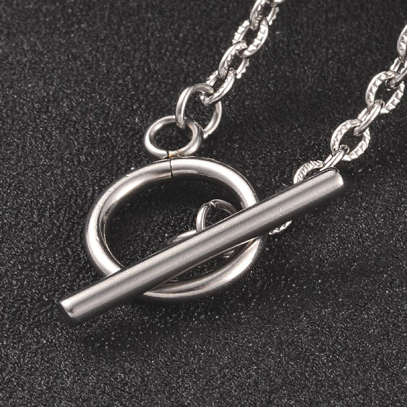 Stainless Steel Cable Chain Necklace 17" - 3mm - 5 Necklaces - N249