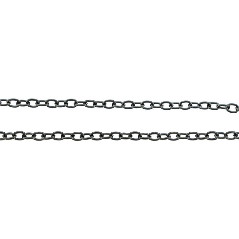 Bulk Gunmetal Tone Cable Chain 32ft - 3mm - FD761
