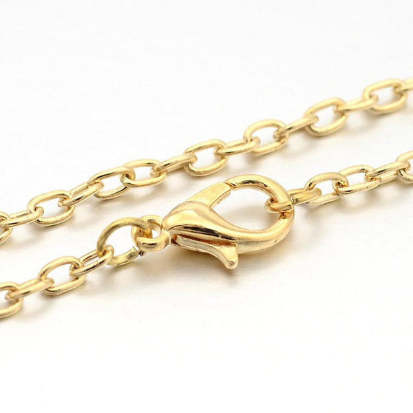 Gold Tone Cable Chain Necklace 29" - 2mm - 1 Necklace - N452