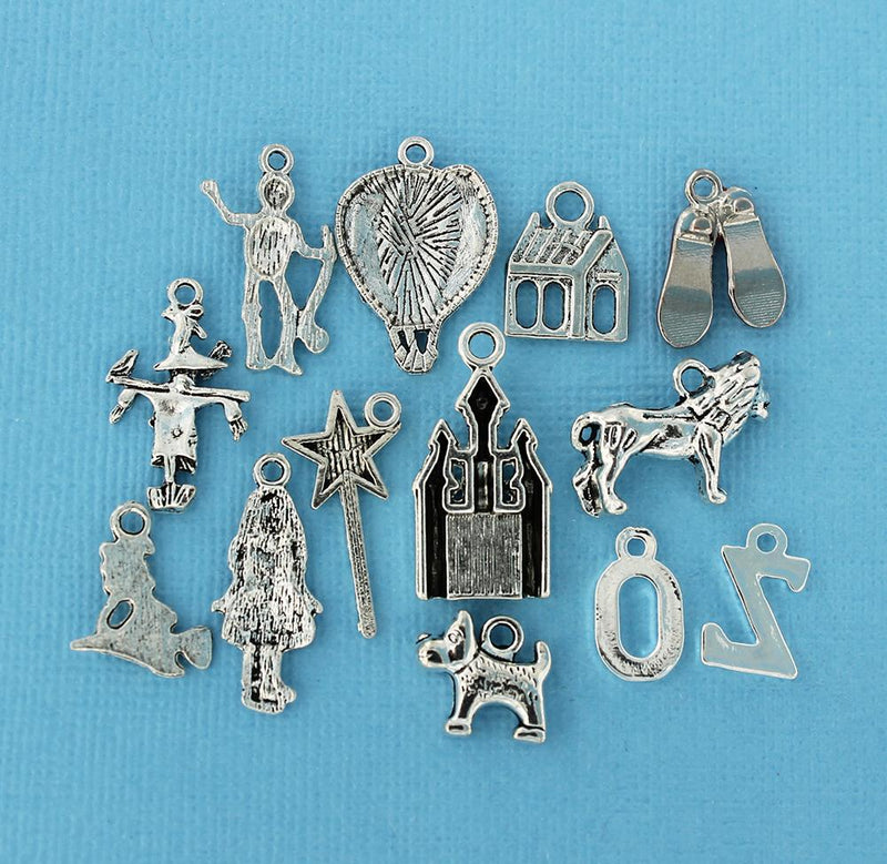 Wizard of Oz Charm Collection Antique Silver Tone 13 Charms - COL272