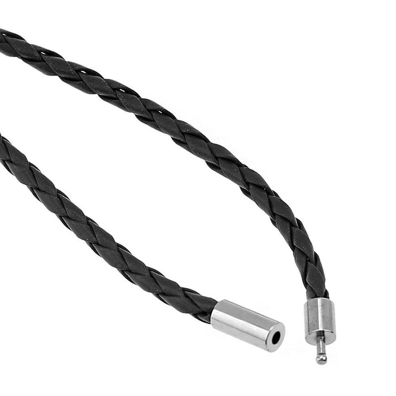 Black Faux Leather Wrap Bracelet 24" - 4mm - 1 Bracelet - N193