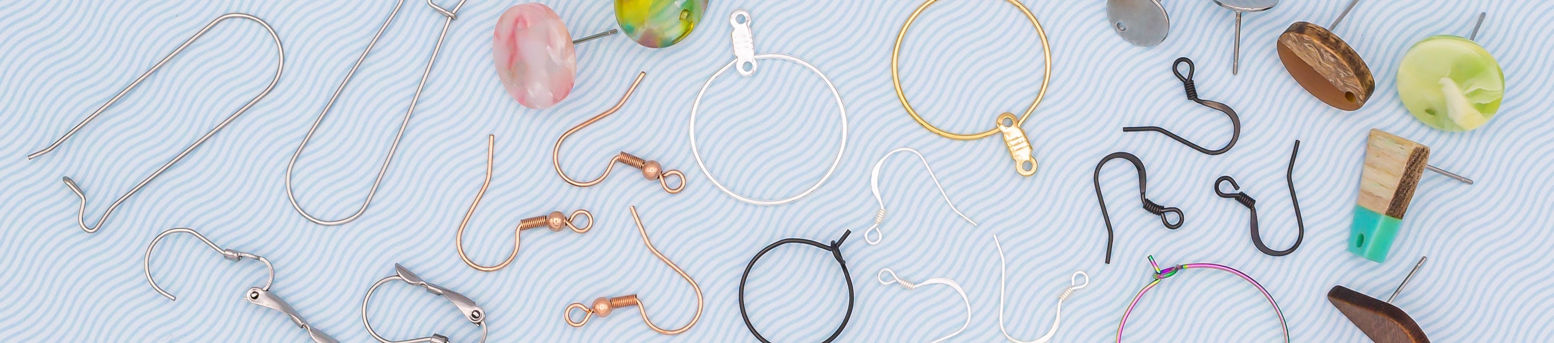 Earring bases including hooks and hoops for jewelry making