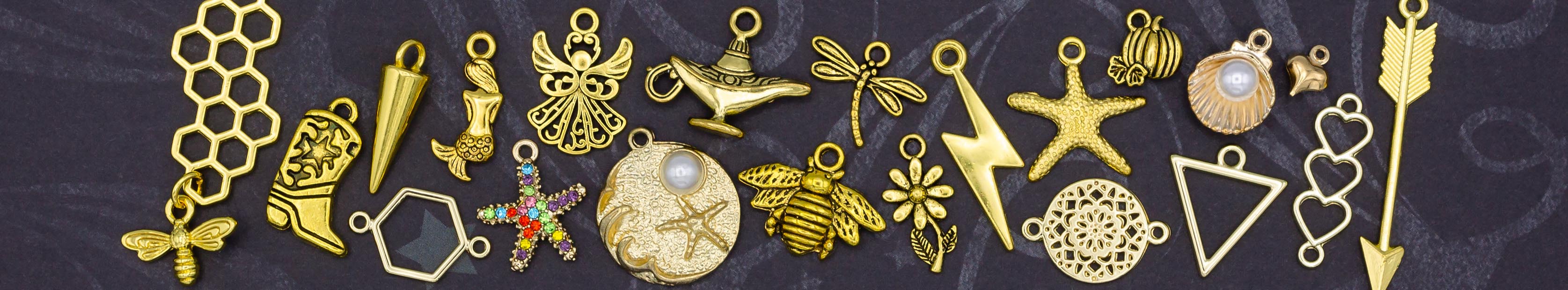 Gold Tone Charms for Jewelry Making