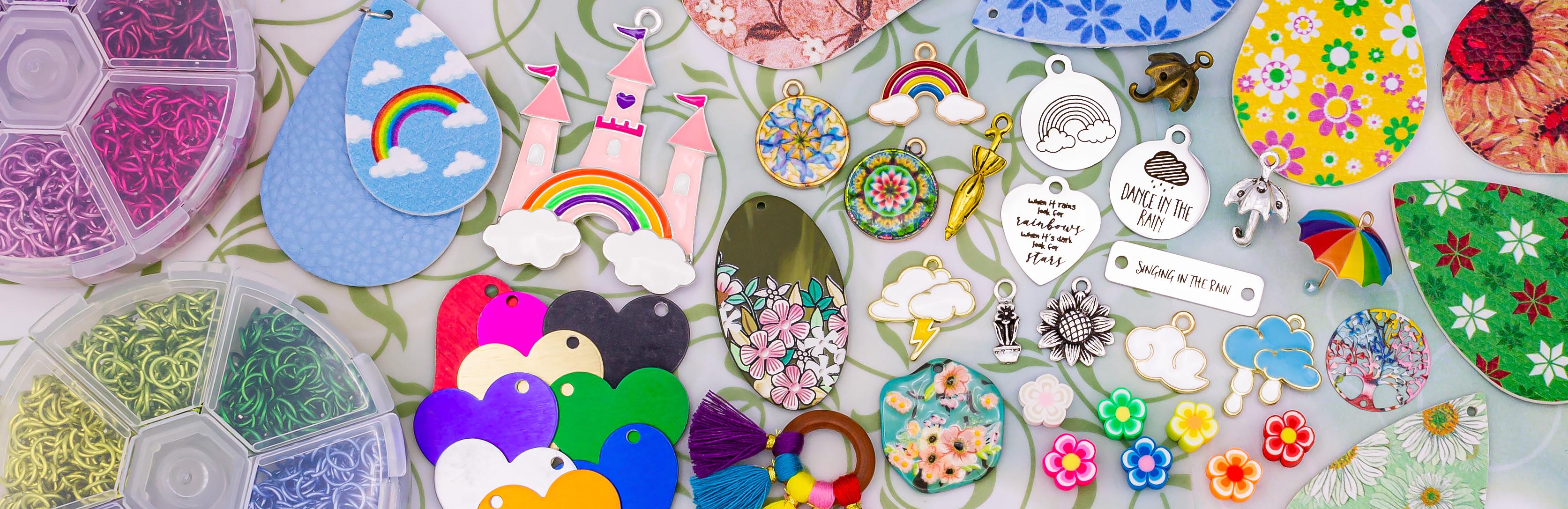 Flower Themed Charms and Pendants for Jewelry Making